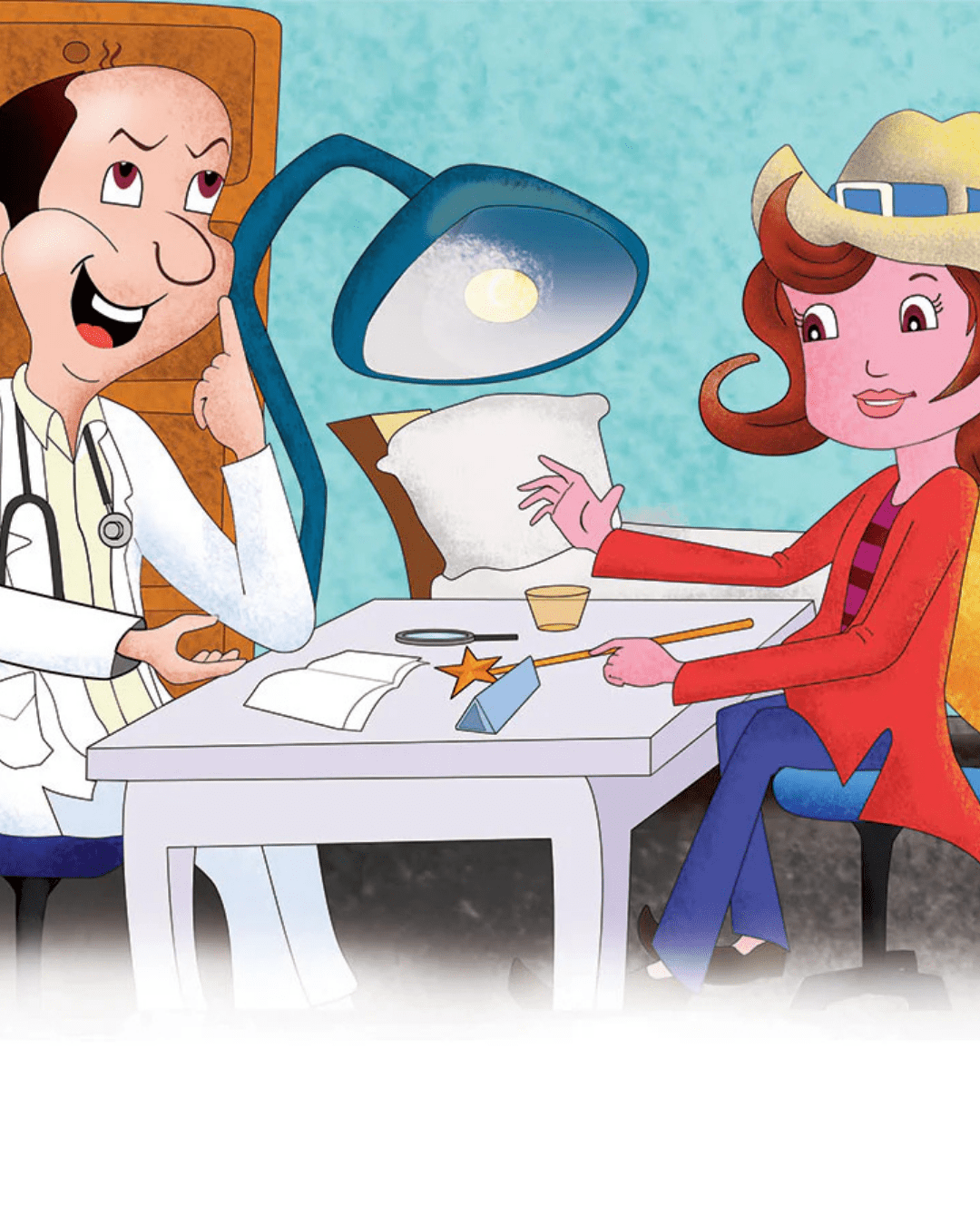 Custom illustration — inventor's workshop