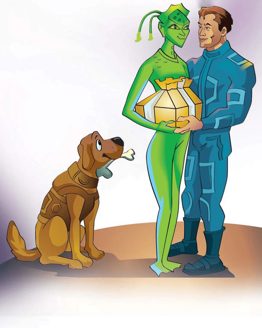 Custom illustration — superhero and dog
