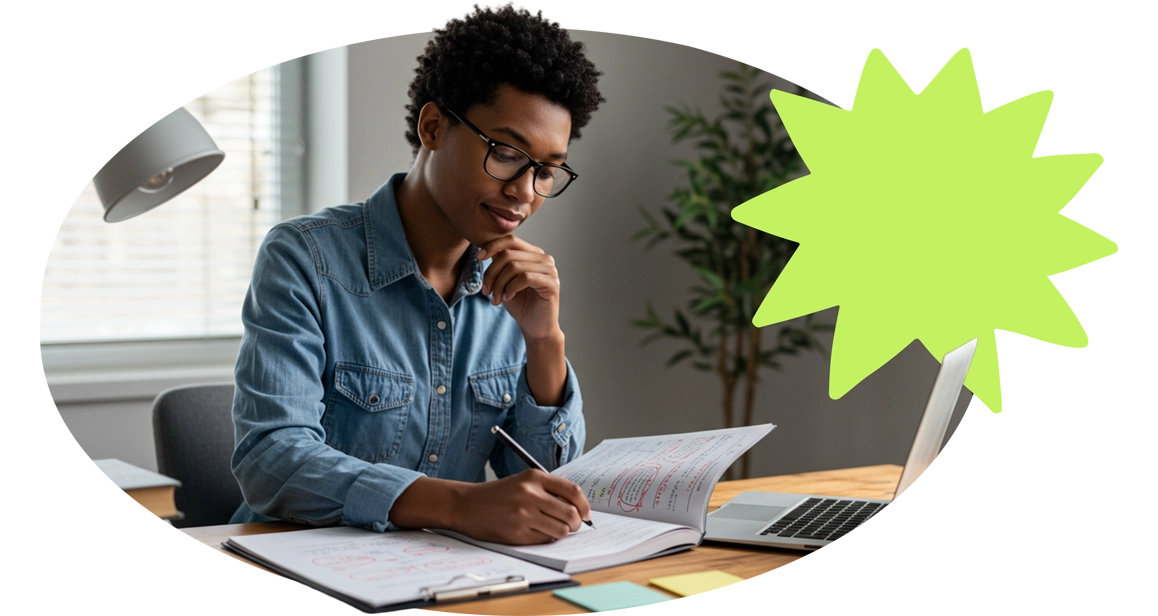 Editor reviewing and refining a book manuscript